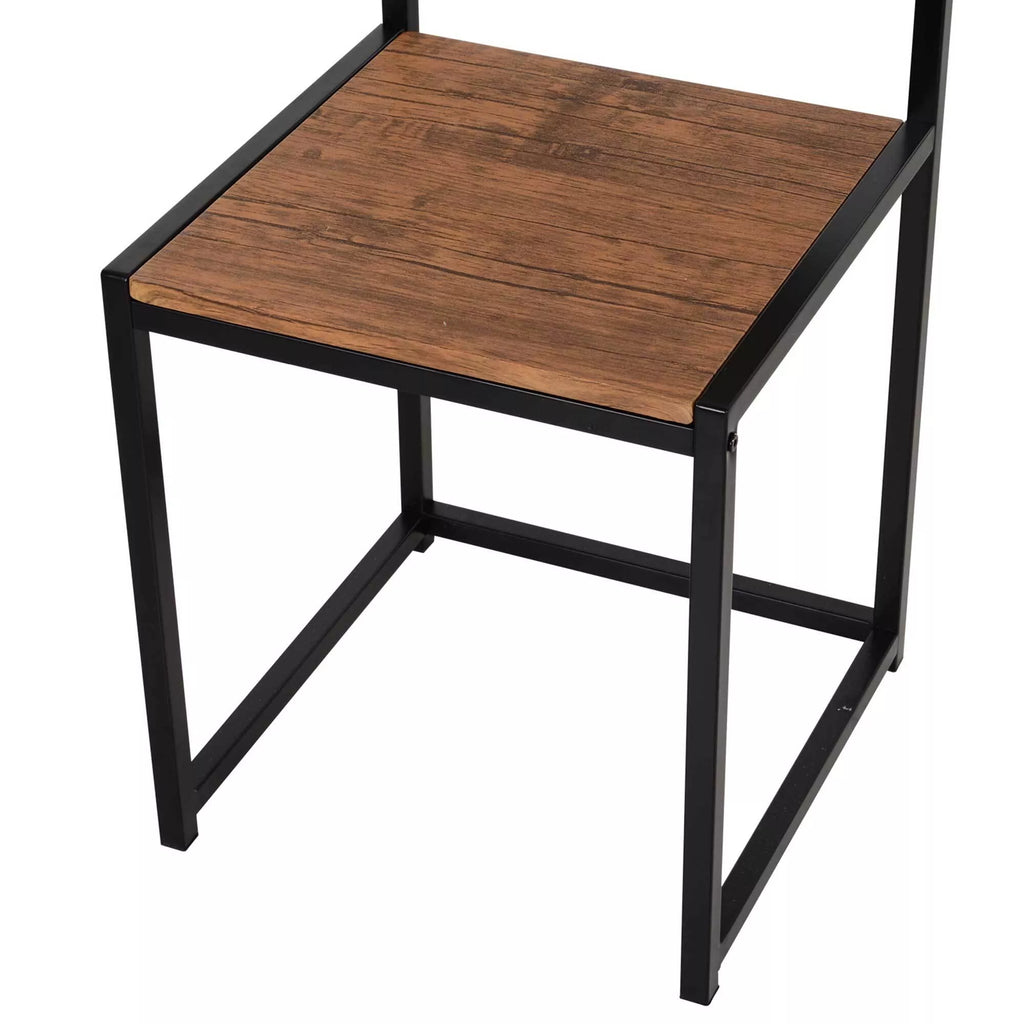 3 dalių baro stalų rinkinys Aukštas stalas, 3 dalys, 2 kėdės, 1 stalas, 90 cm x 47 cm x 76  cm, rudos + juodos spalvos