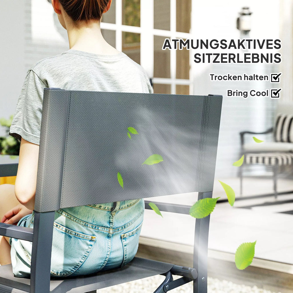 5 dalių sėdimoji grupė Valgomojo grupė iš plieno 4 asmenims Valgomojo stalas su 4 sulankstomomis kėdėmis Stiklinis stalas Pilkos spalvos