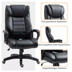 Biuro kėdė su masažu, aukščio reguliavimo pirmininko kėdė, ergonomiška biuro kėdė, žaidimų kėdė, kompiuterio kėdė, 6 vibracijos taškai, lininės išvaizdos reguliuojama juoda 66 x 78 x 112–120 cm