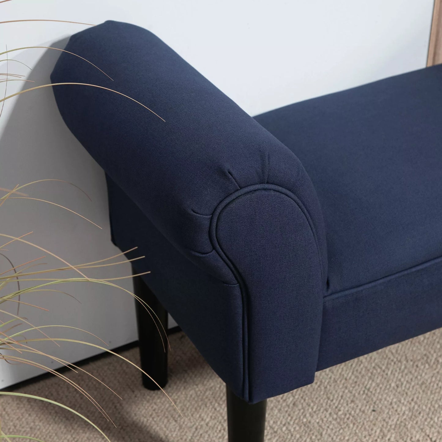 Minkštas suoliukas miegamajam ir koridoriui, atlaiko iki 130 kg, 102 x 36 x 51 cm, mėlynas