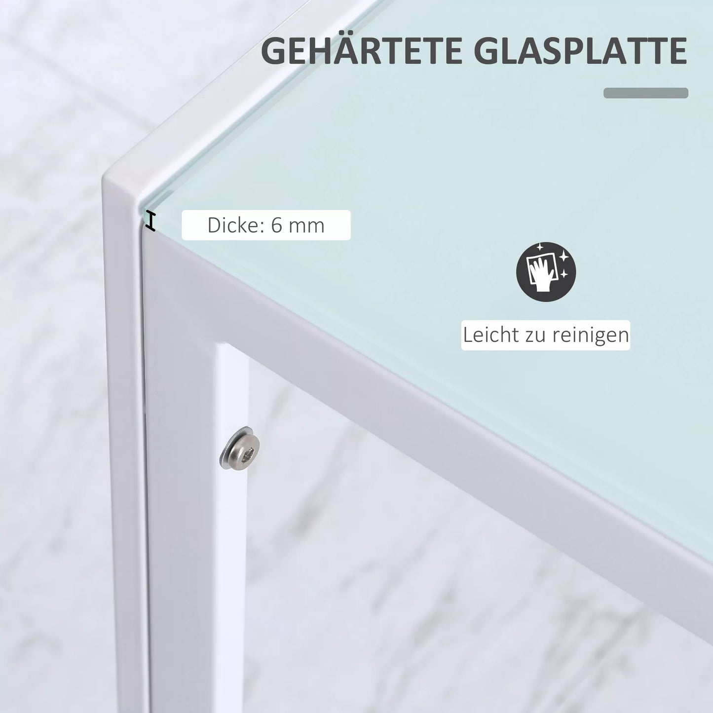 Valgomojo stalas, virtuvės stalas, didelis stalas, modernaus dizaino, 120 cm x 60 cm x 75 cm, baltas