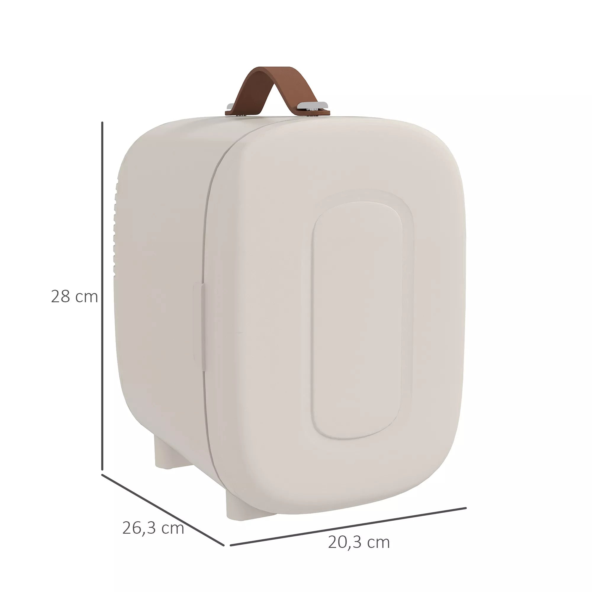 Mini šaldytuvas „Beauty Fridge“, 4 l talpos, 20,3 x 26,3 x 28 cm, kreminės baltos spalvos