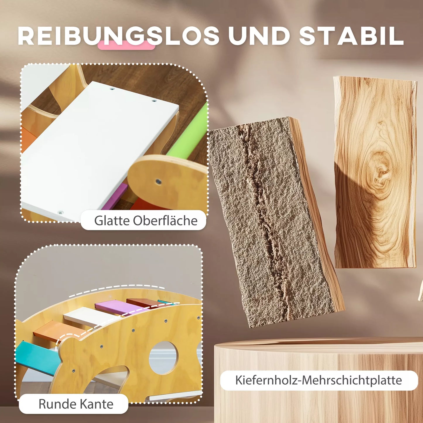 Lauko žaidimų aikštelė ir sūpynės, 2-in-1, pušies mediena, 91x41x48 cm, vaikams nuo 18-48 mėnesių