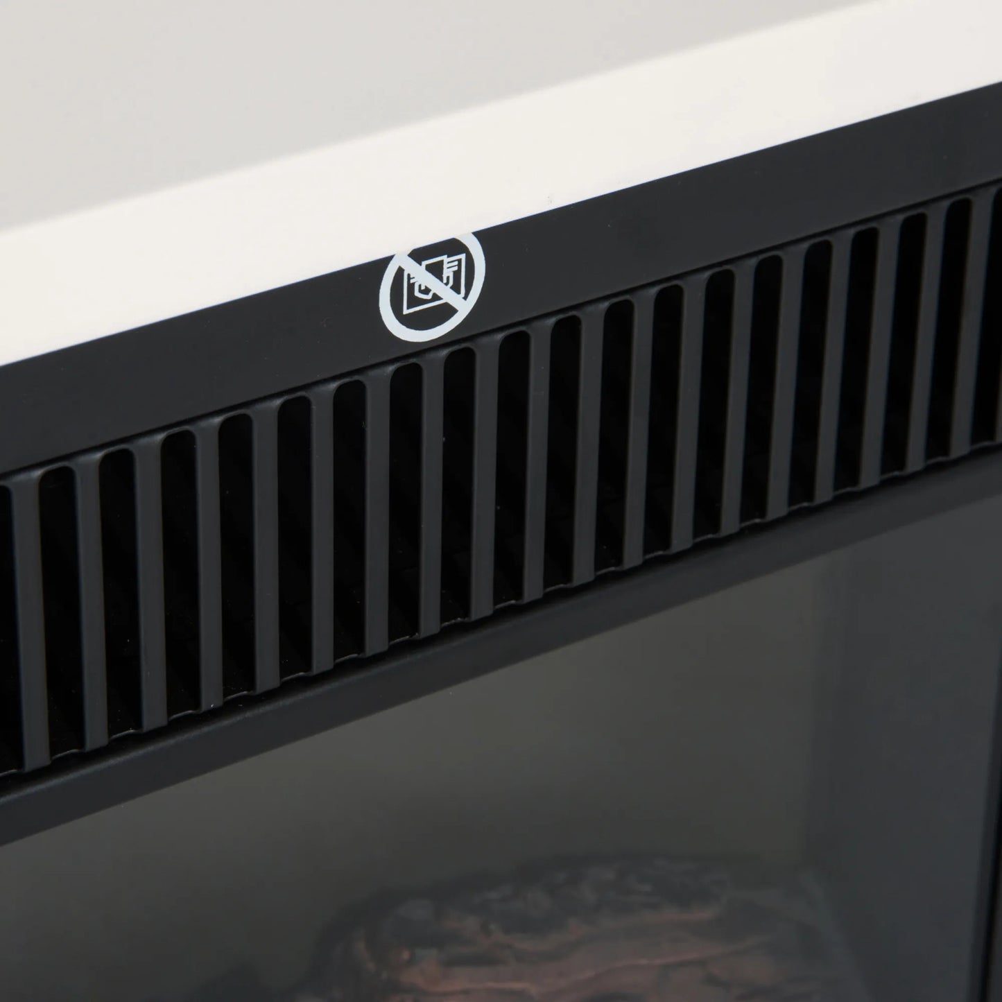 Elektrinis židinys su šildymu, elektrinis židinys su LED liepsnos efektu, 600/1200W dekoratyvinis židinys, elektrinė židinio ugnis, baltas