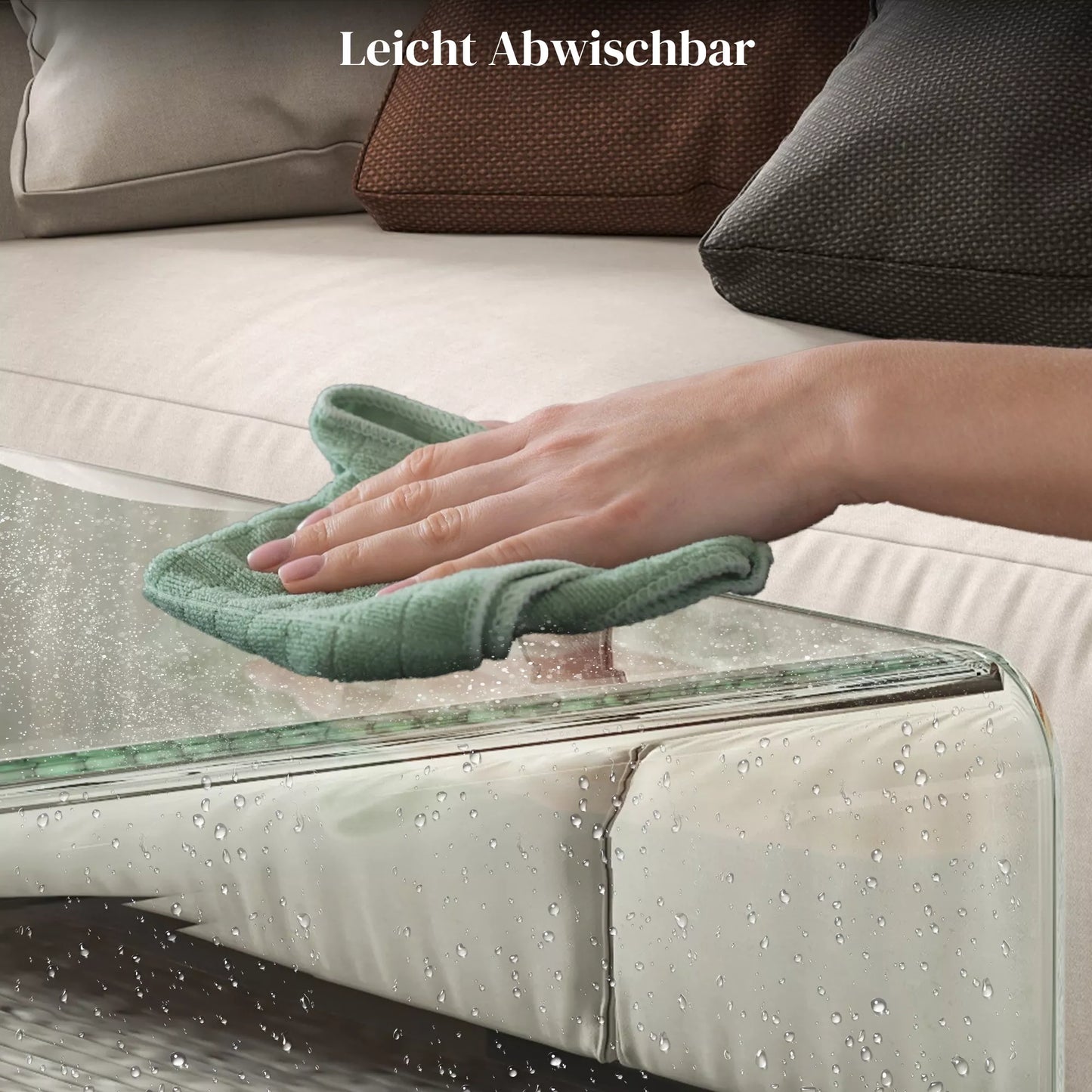 Stiprus stiklinis kavos staliukas, vientiso dizaino, paprastas ir modernus, 80 x 45 x 35 cm, Skaidrus