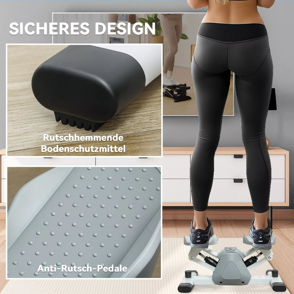 Informacinė grafika apie neslystančius steperio pedalus