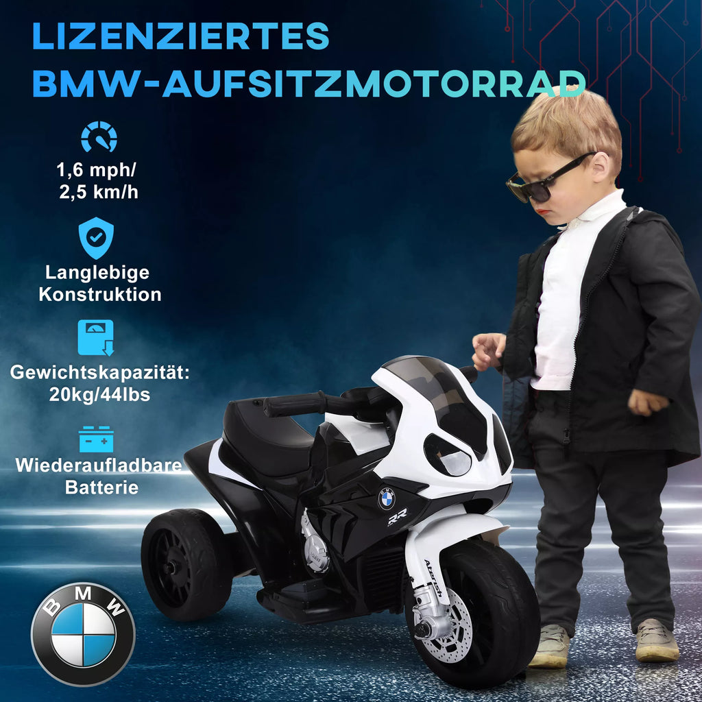 Elektrinis vaikų motociklas BMW S1000RR Elektrinis motociklas su muzika, žibintais, vaikų elektrinis motociklas vaikams nuo 18 iki 36 mėnesių Juodas