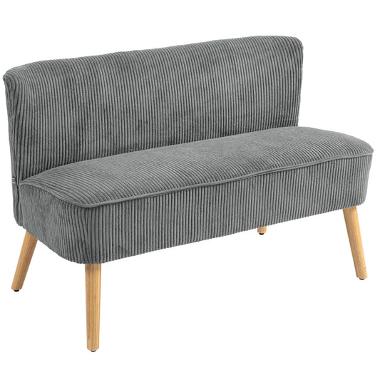 2 vietų minkšta sofa, mediena, velveto tipo poliesteris, putplastis, 117 x 56,5 x 77 cm, pilka