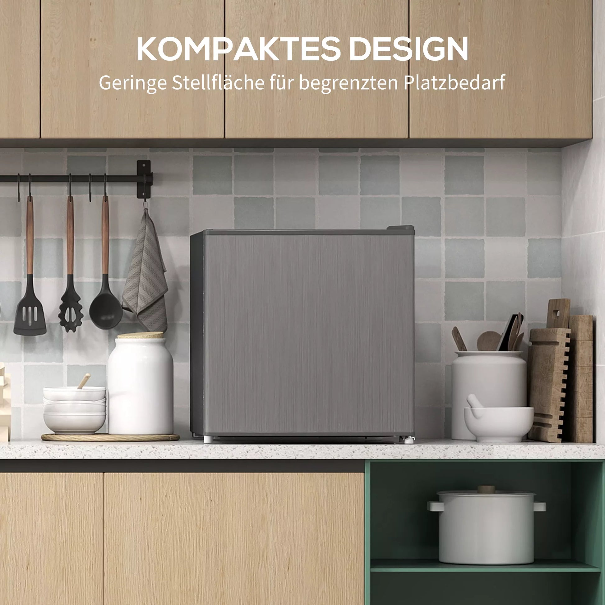 Mini šaldiklis 35 l Elektrinis laisvai pastatomas šaldiklis 161 W Mini šaldiklis 47 x 44,2 x 48,8 cm Pilkos spalvos