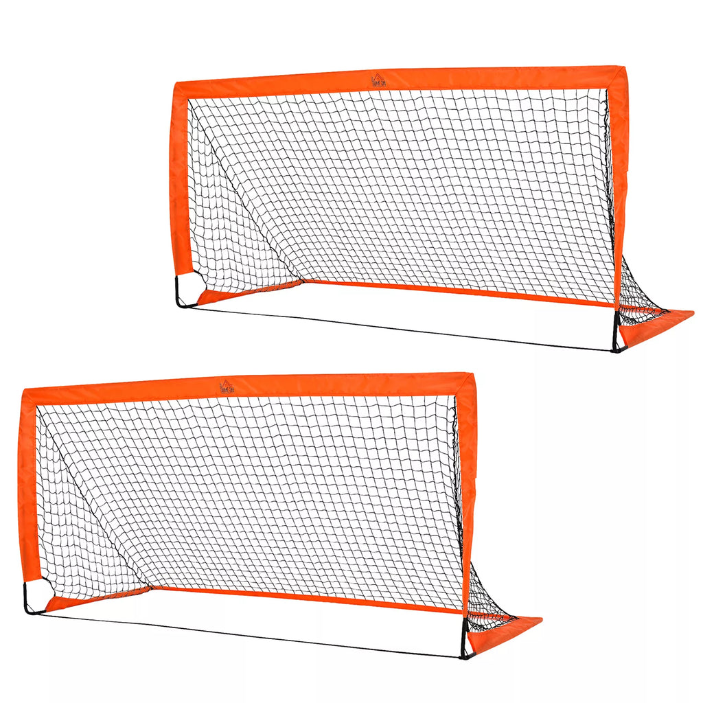 Futbolo vartai, 183x90x90 cm, 2 vnt., oranžiniai