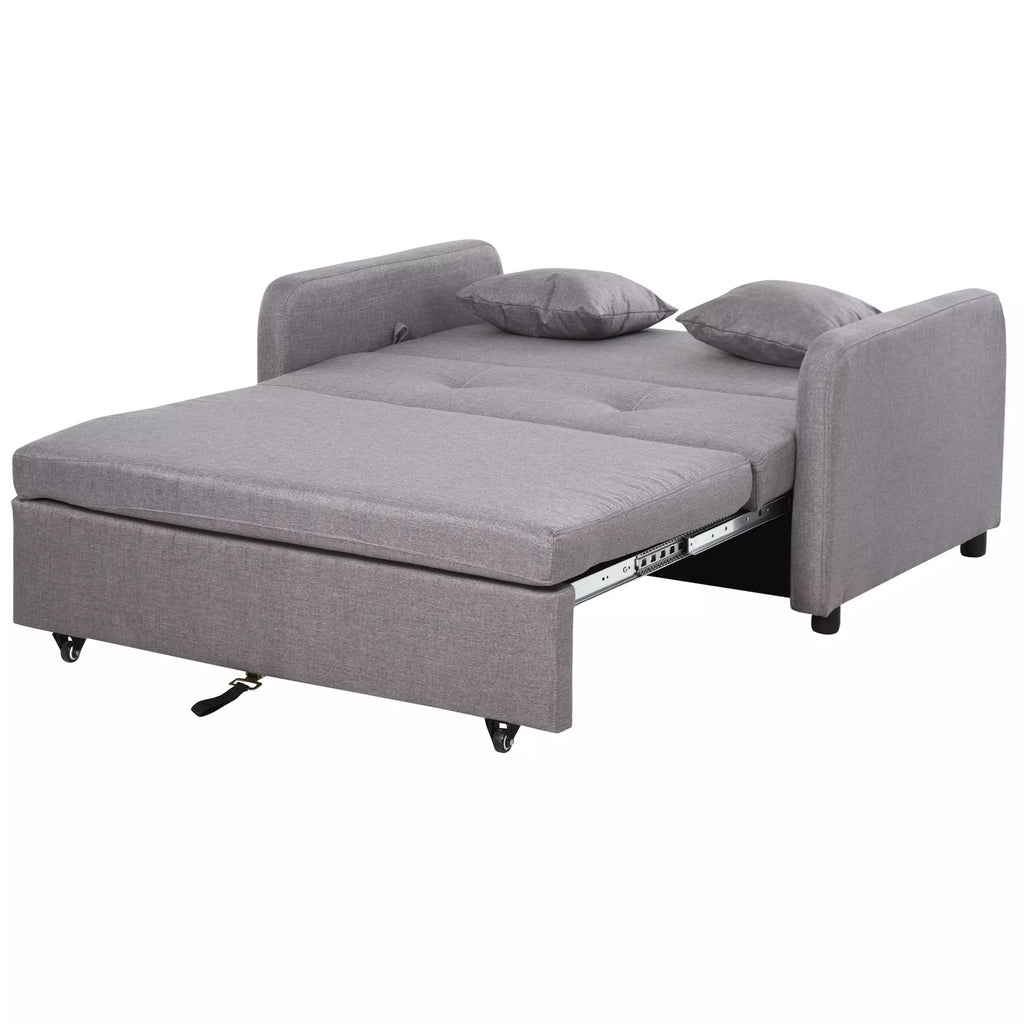 Dvivietė miegamoji sofa su daiktadėže, lengvai transformuojama, lankstus dizainas, pilka