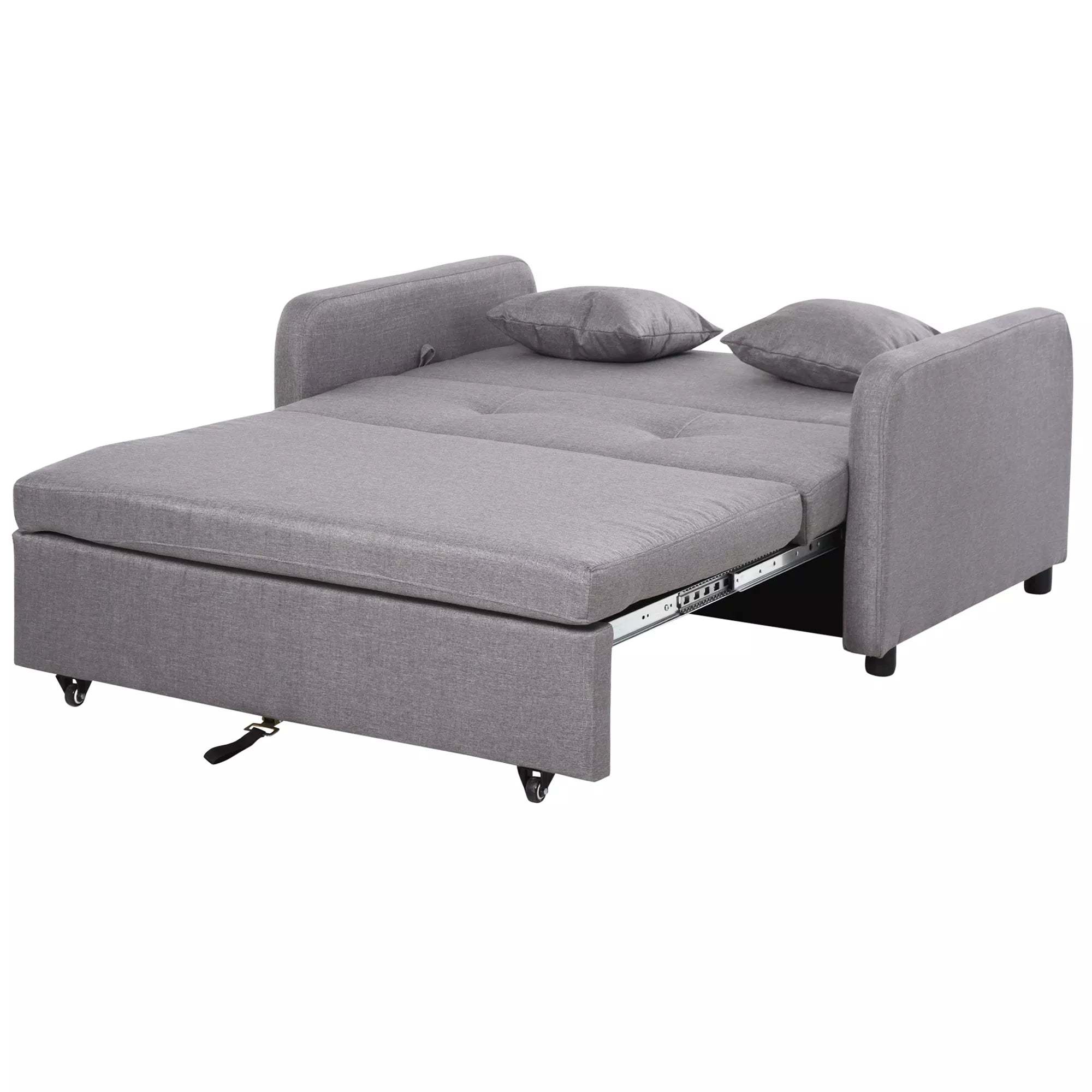 Dvivietė miegamoji sofa su daiktadėže, lengvai transformuojama, lankstus dizainas, pilka
