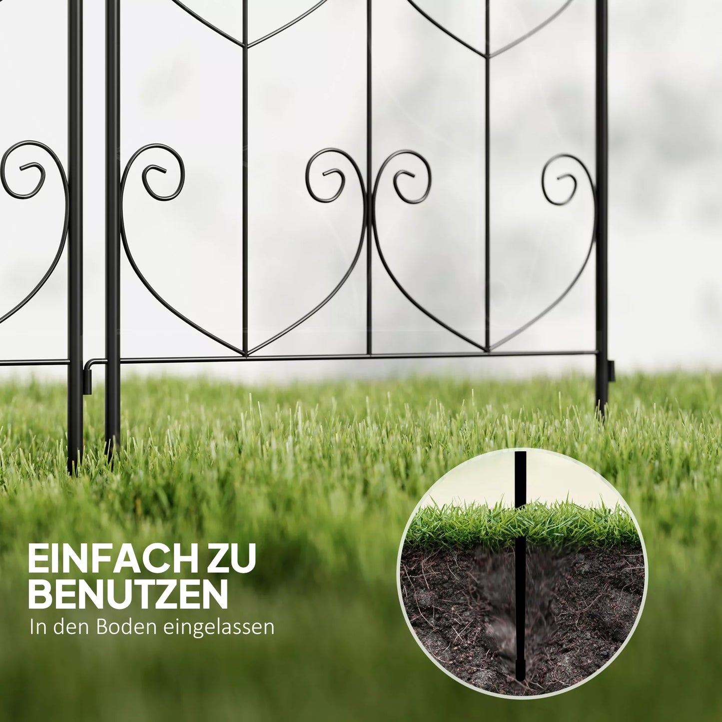 Metalinės 2 vnt. komplekto atramos augalams su paukščių dizainu, kišamos, nerūdijančios, laipiojantiems augalams, 50x120 cm, juodos