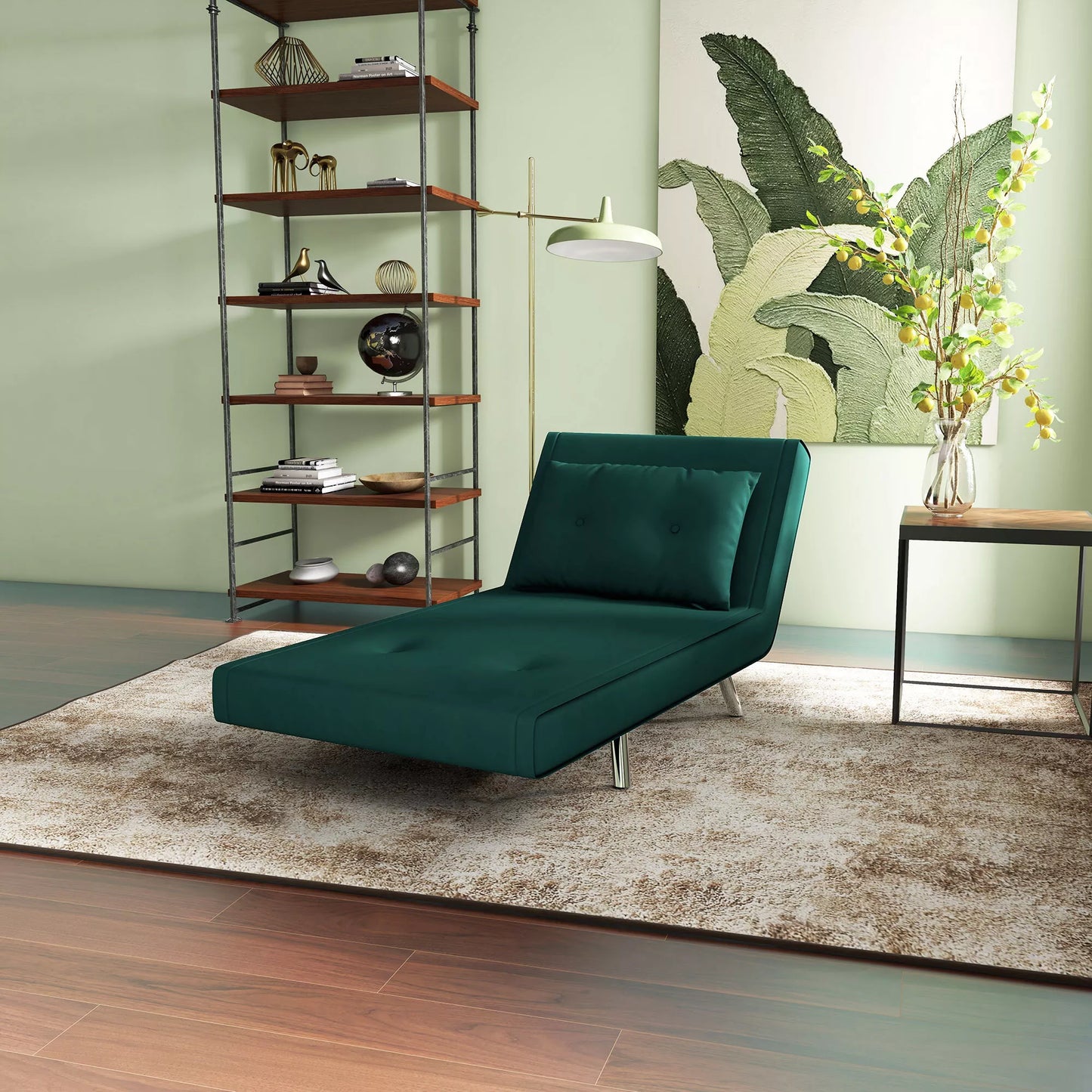 Fotelis su miegojimo funkcija, dygsniuotas sagutėmis, su lininiu paviršiumi, 77 cm x 88 cm x 83 cm, žalias