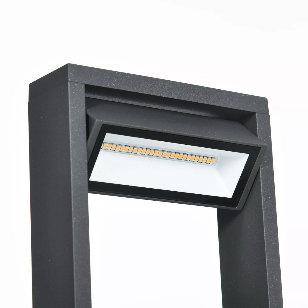 Sodo lempa, takų lempa, stulpo lempa su LED lemputėmis, atspari oro sąlygoms, 16 cm x 5 cm x 90 cm, tamsiai pilka