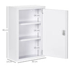 Vaistinėlės schema su matmenimis 46, 30 ir 14 cm