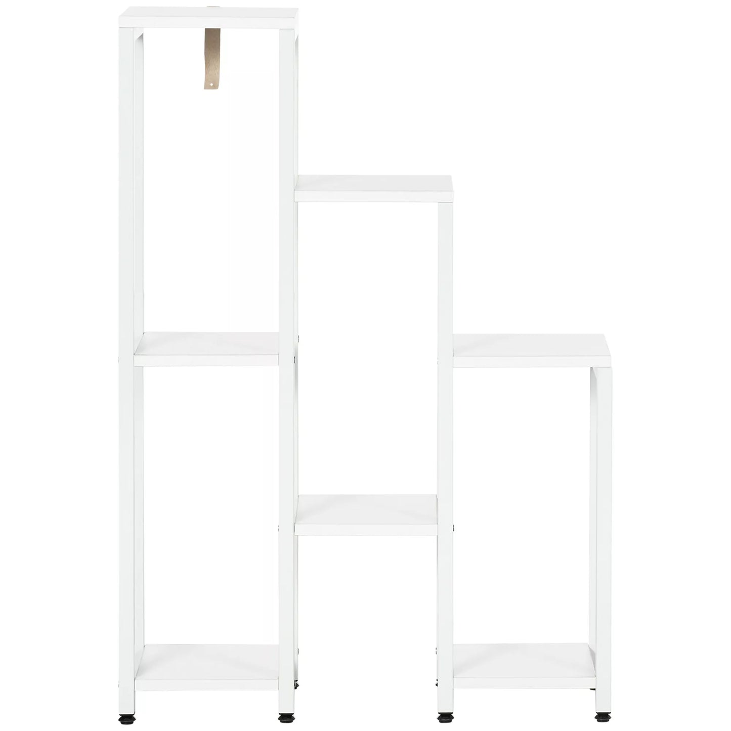 Augalų stovas, 7 pakopos, skirtas vidaus ir lauko erdvėms, plieninis, baltas, 65 x 23 x 94,5 cm