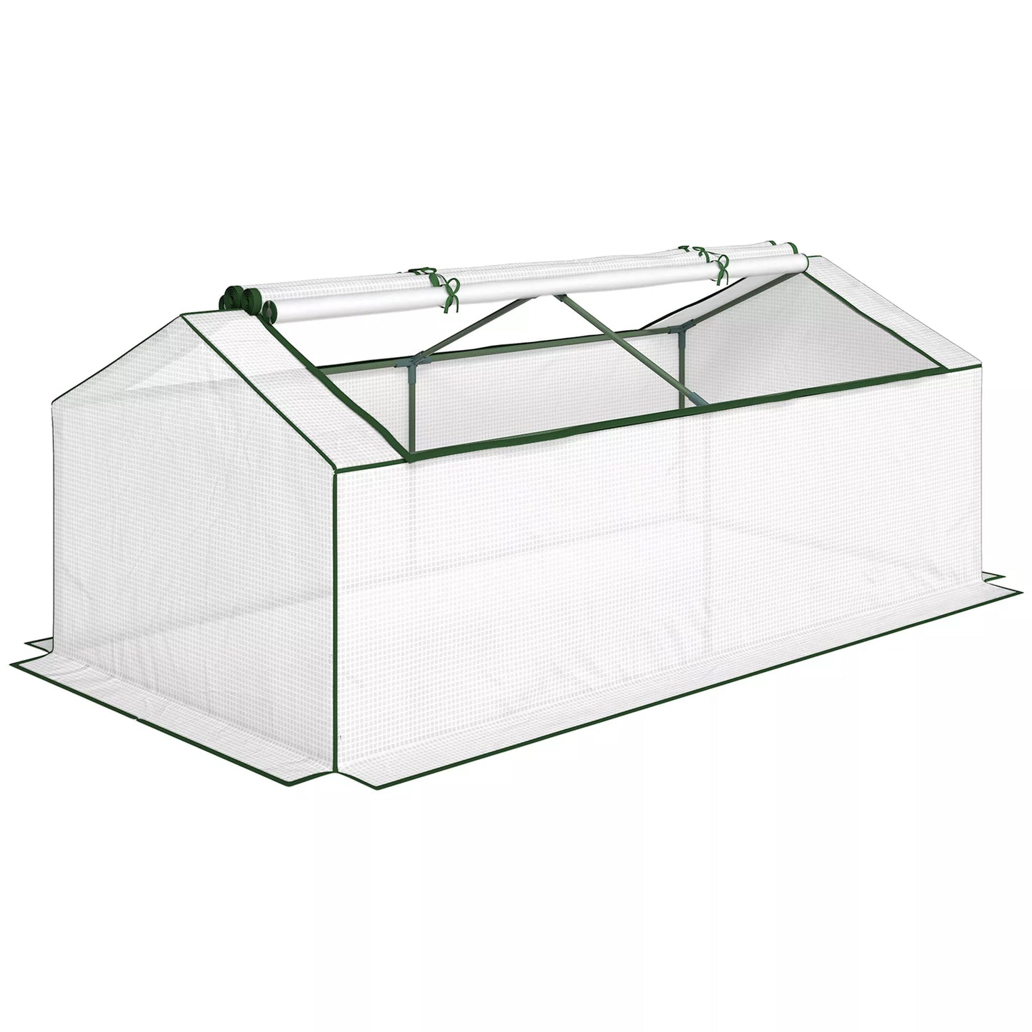 Šiltnamis su langais PE tinkleliu, atsparus žiemai Plėvelinis šiltnamis, šiltnamis 180 x 90 x 70 cm Balta