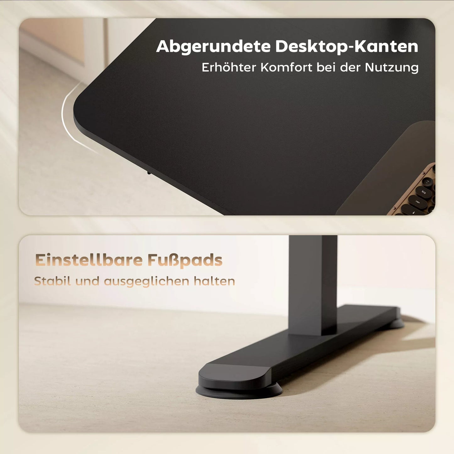 Stovimasis stalas, reguliuojamo aukščio kompiuterio stalas, rašomasis stalas, 140 cm x 70 cm x 116 cm, juodas