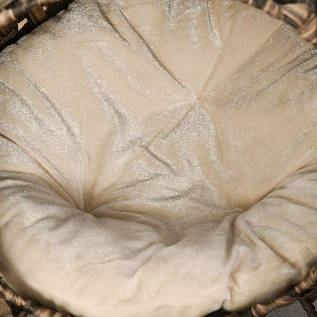 Katės namelis iš rotango su pagalvėlėmis Katės miego vieta Katės urvas su pakeltais kojelėmis Ruda Ø52 x 58 cm