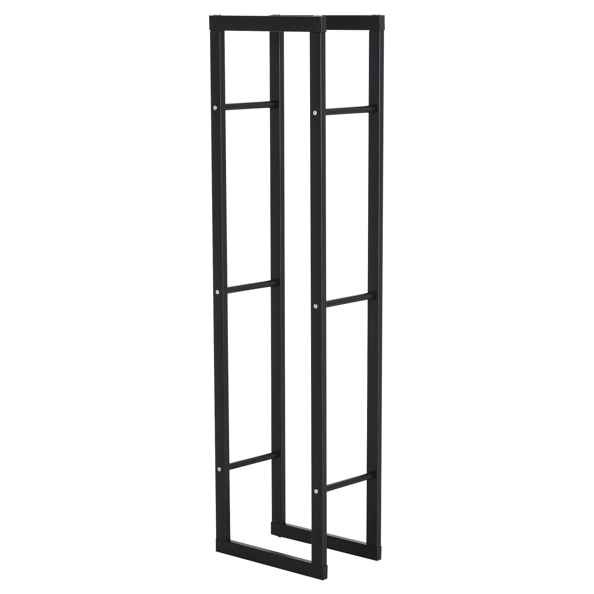 Metalinė malkų lentynėlė 40 x 25 x 150 cm Malkų lentynėlė Stalo pagalba Plieninis rėmas iki 100 kg Malkų laikymo vieta Lauko medinė lentynėlė Malkų lentynėlė sodui Terasai Lauko Juoda