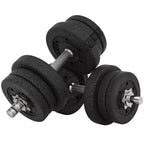 Hantelių rinkinys 25 kg su svoriais, juodas