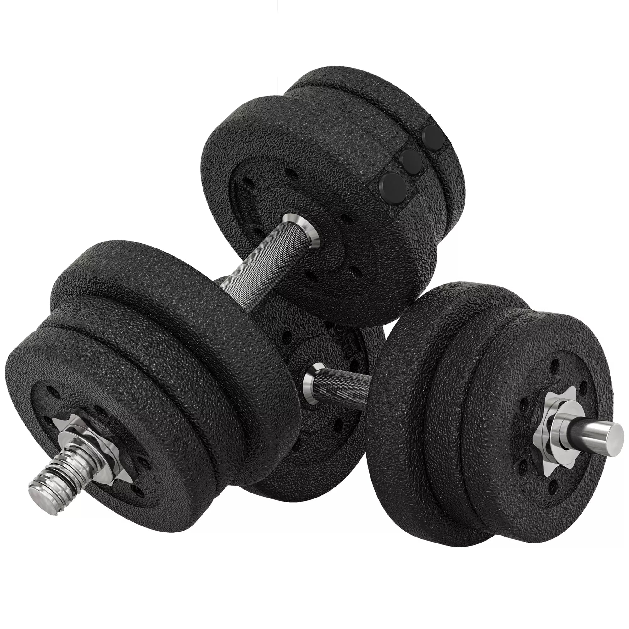 Hantelų rinkinys 25 kg Hantelų rinkinys su hantelų diskais namams, biurui, sporto salėms Plienas Dirbtinė oda Juoda