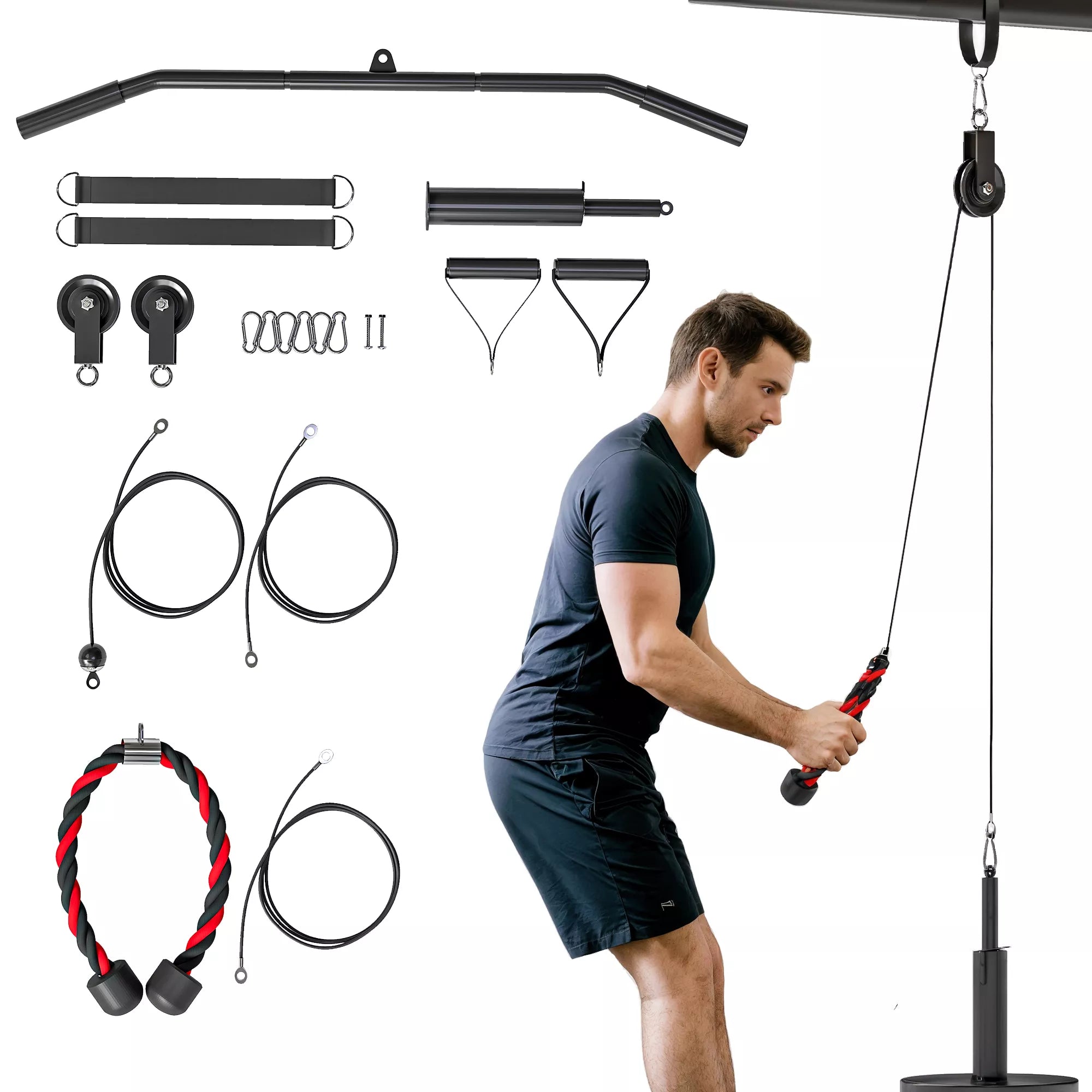Fitness Latzug Sporto salės treniruokliai  Trosų traukimo sistema Pulley System Rankų jėgos treniruokliai namams