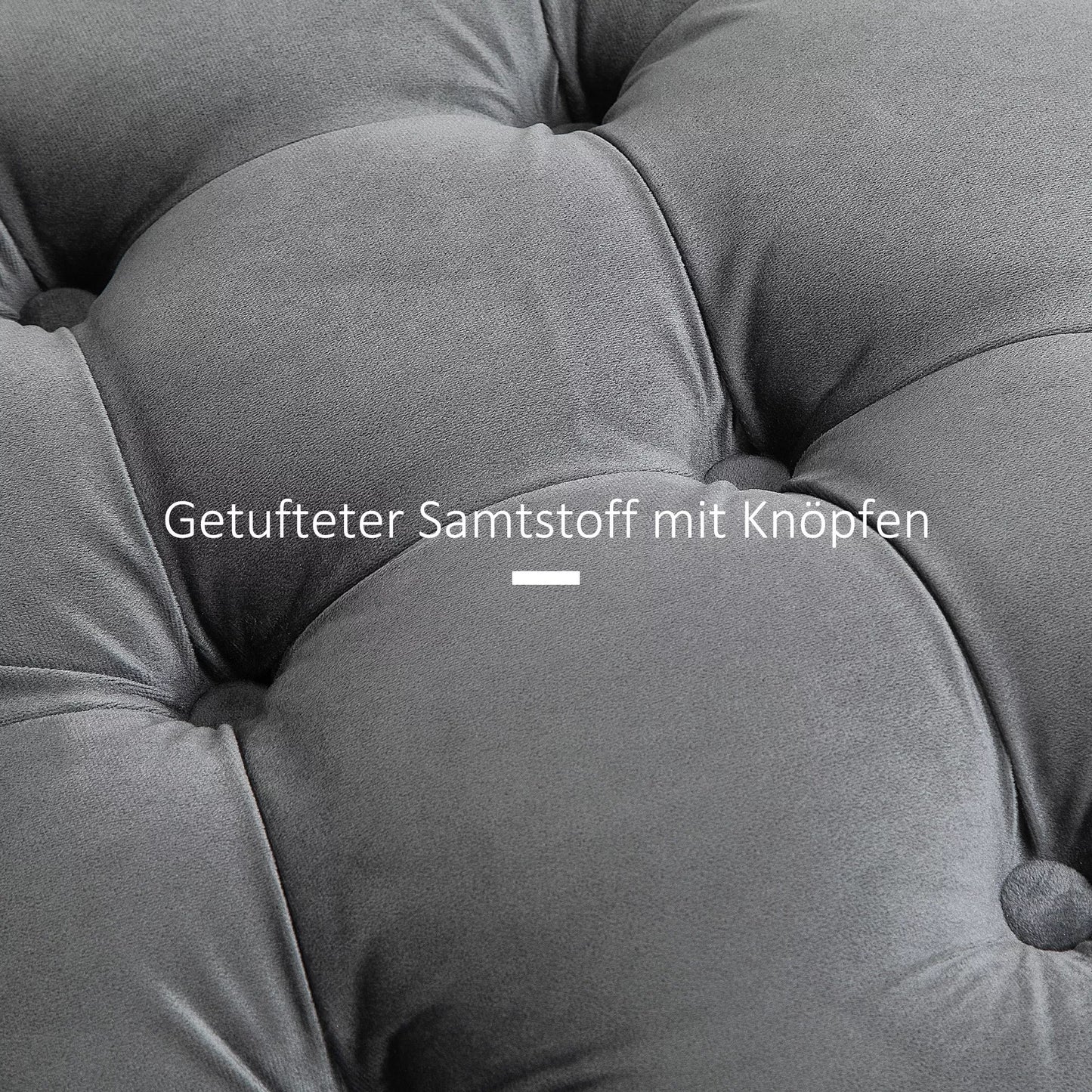 Vintažinis pufas, sėdima taburetė, skrynelė su vieta daiktams, paminkštinta kojų taburetė, metalas, putplastis, anglies pilkumo, 55 x 55 x 42 cm