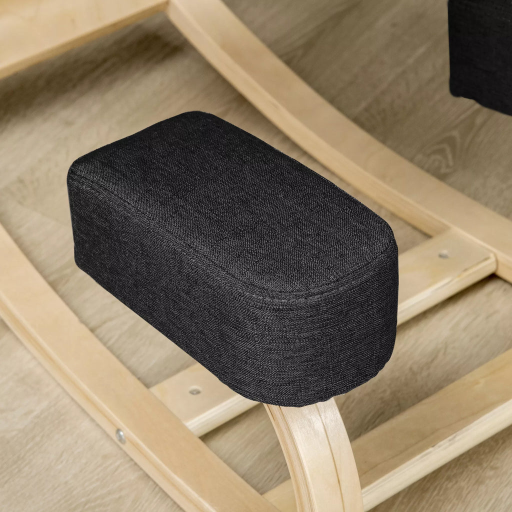 Ergonominė kelių kėdė, reguliuojamas aukštis, iki 120 kg, juoda