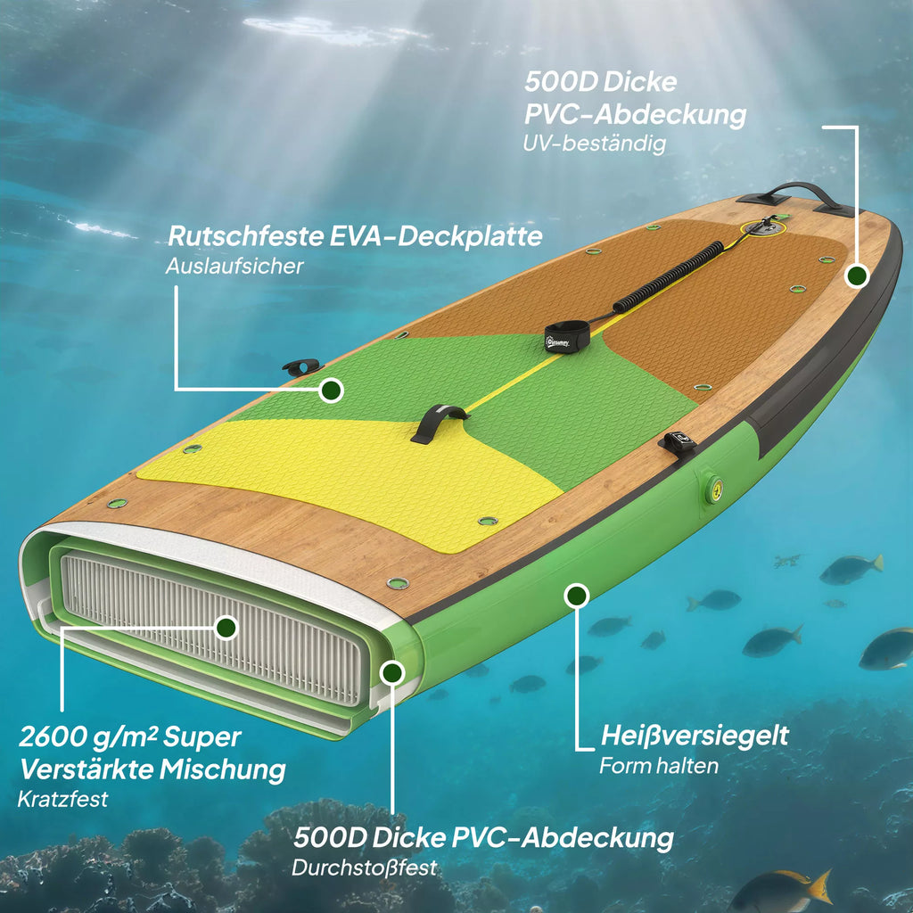 Stand Up Paddling Board Set Pripučiamas 335 cm SUP lentas su kajako sėdyne, reguliuojamu dvigubu irklas ir kojų diržais