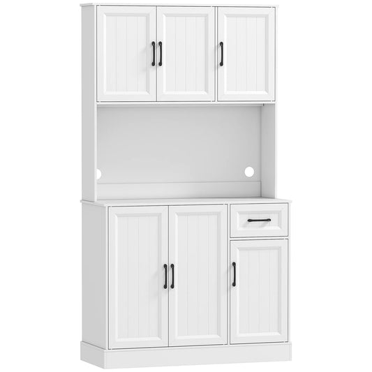 Virtuvės spintelė, 180,5 cm, sandėliukas, darbinis paviršius, laidas, reguliuojamos lentynos, MDF, balta