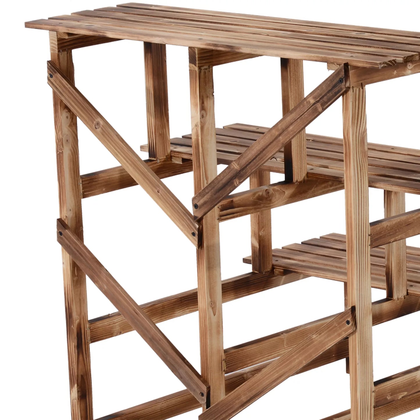 Augalų stovas, gėlių stovas, 3 pakopos, eglės mediena, 80 x 80 x 78cm