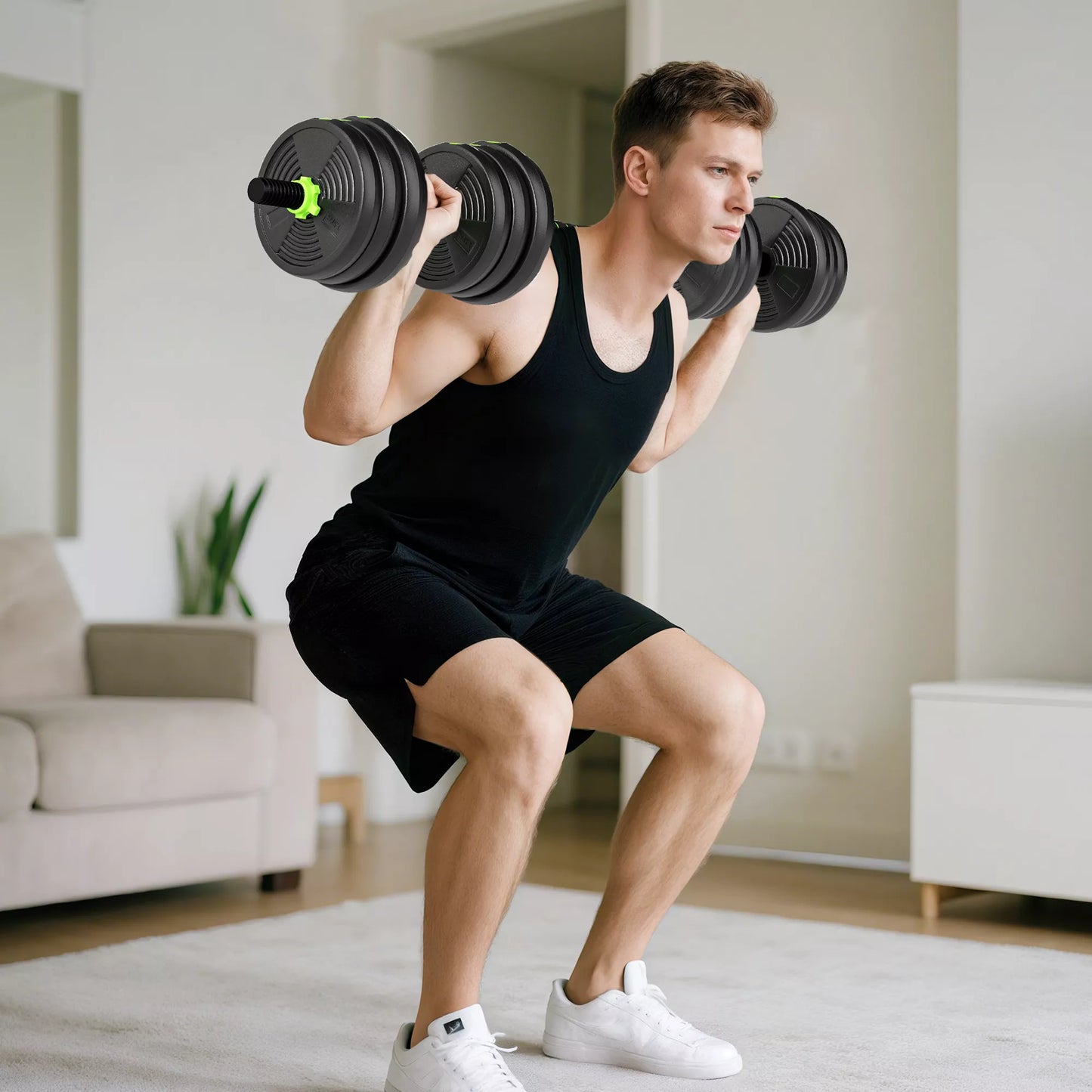 Reguliuojamas 25 kg svarmenų komplektas | Svarstys, štanga jėgos treniruotėms