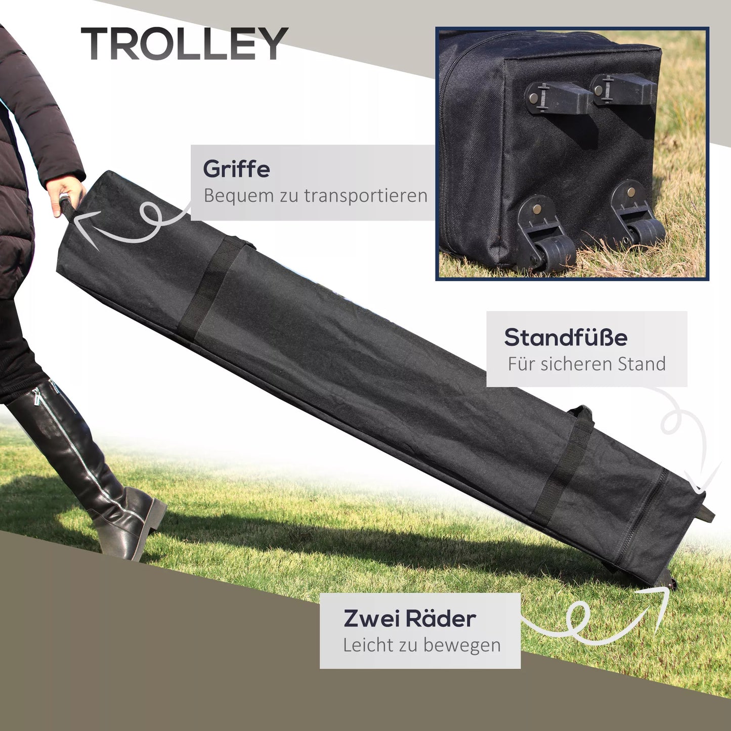 Sulankstomas paviljonas, reguliuojamas aukštis, 4 tinklinės sienos, ventiliacijos stogas, nešimo krepšys, greitas surinkimas, 4 x 4 x 3 m, kreminė balta spalva