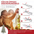 Dirbtinė eglutė su sniegu ir LED, 180 cm, 888 šakelės, žaliai balta