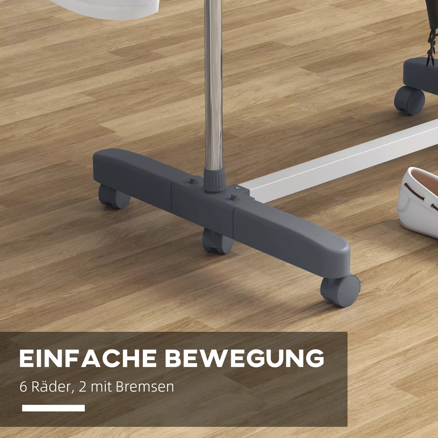 Drabužių džiovykla 5 pakopų, sulankstoma, "Vieno paspaudimo" sistema, 142 cm x 55 cm x 172 cm, pilka + sidabrinė