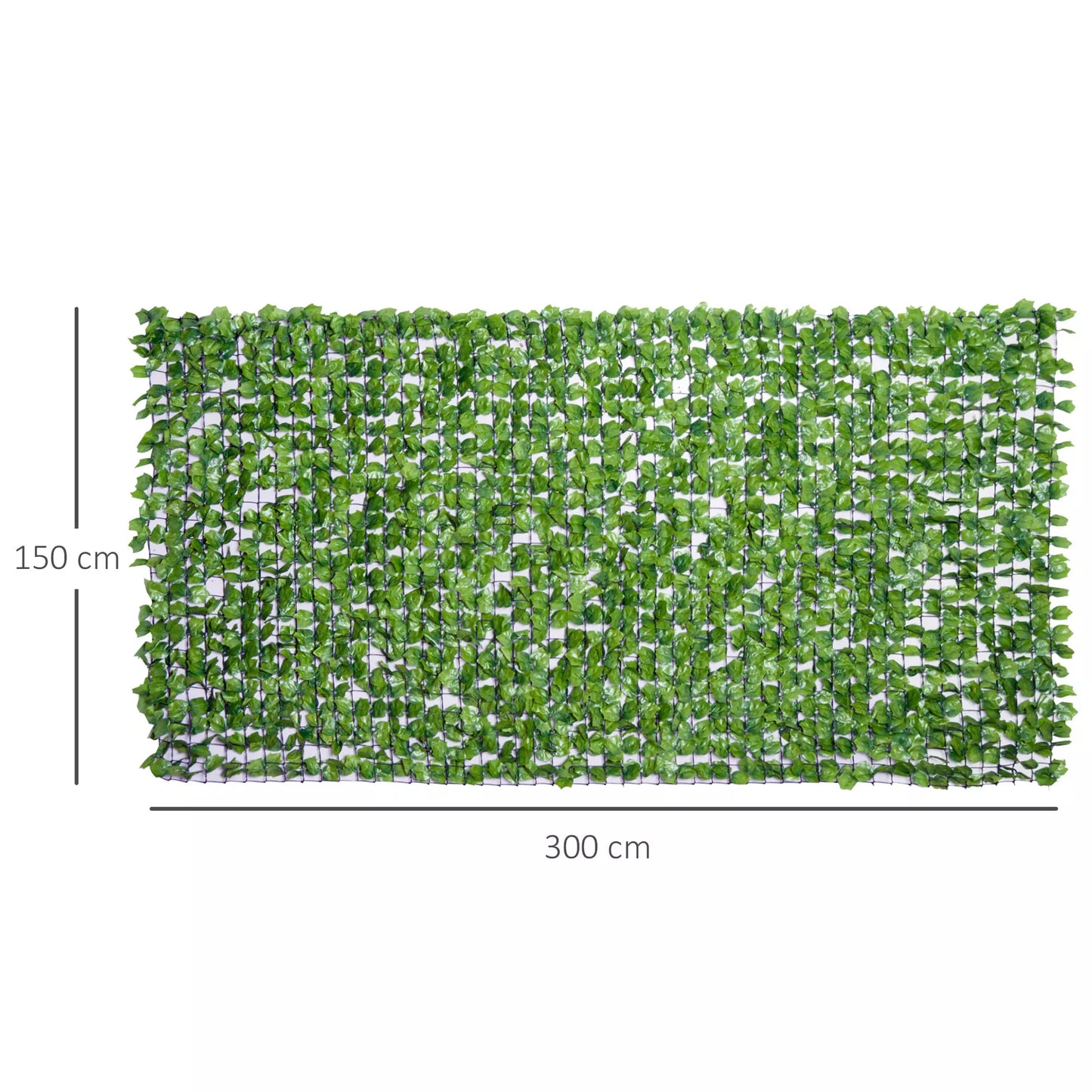 Dirbtinė gyvatvorė privatumui, UV spinduliams atspari, Tvoros su lapeliais privatumui, Gyvatvorės tvora, 300 x 150 cm, Žalia