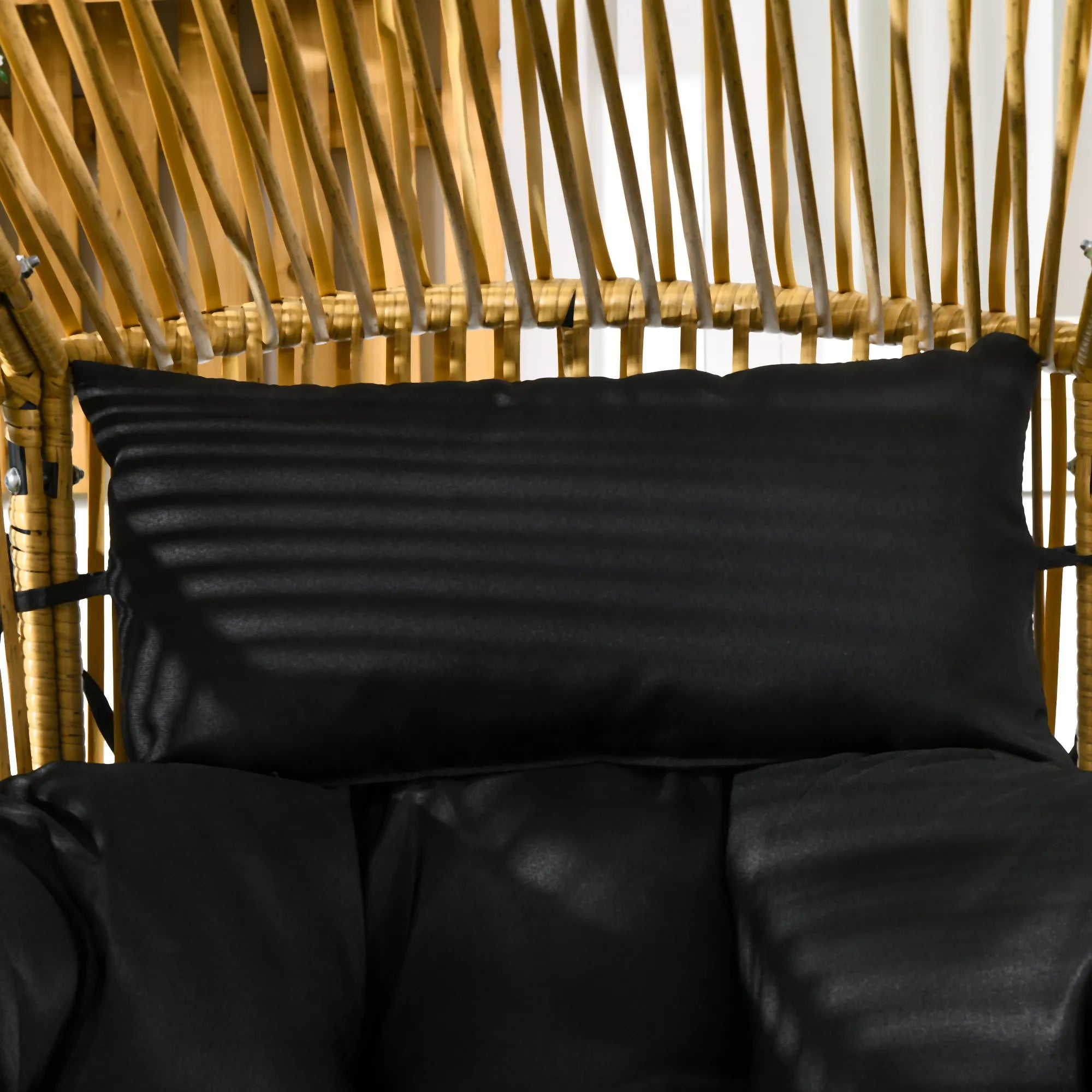 Rattan kėdė Lauko kėdė Sodo kėdė, PE-rattan, 89 cm x 75 cm x 143 cm, natūrali + juoda