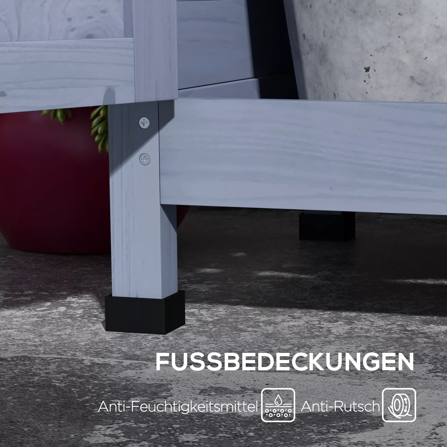 Sodo stalas su spintele, aliuminio darbo paviršiumi, saugojimo vieta, 112x47x146 cm, pilkos spalvos