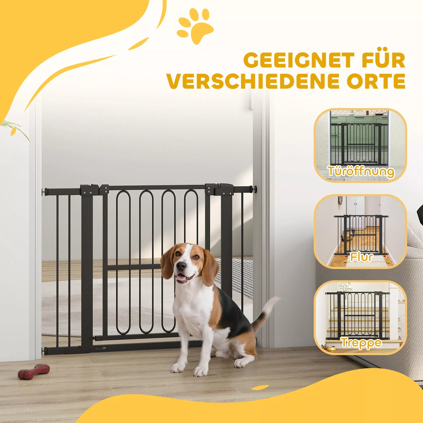 Durų apsauginė grotelė šunims, 76–104 cm, be gręžimo, laiptų grotelė