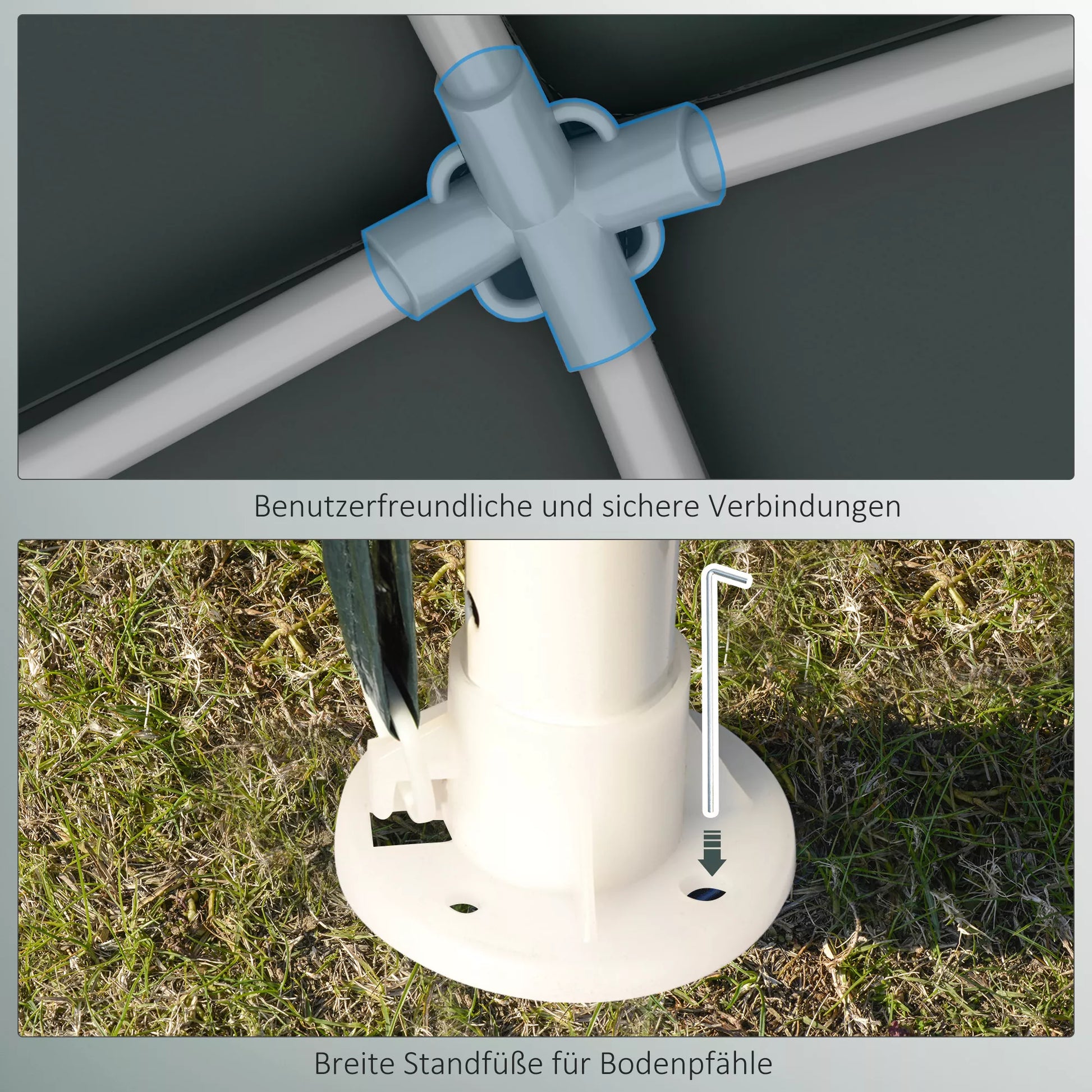 Paviljonas 2,7 x 2,7 m, greitas surinkimas su užfiksuojamuoju mechanizmu, nerūdijantis rėmas, tamsiai žalias