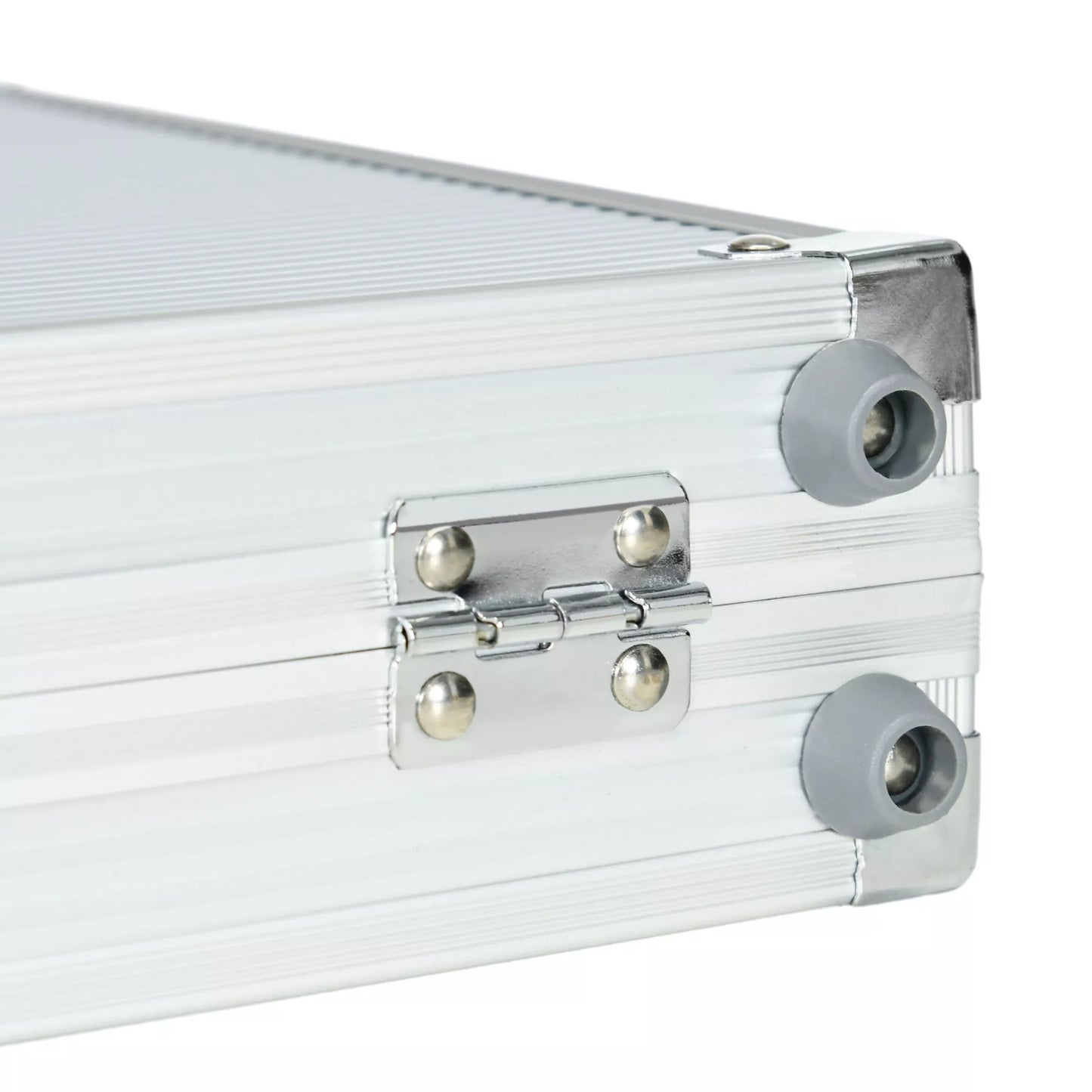 Kazino aksesuarai ir žetonai Pokerio rinkinys su žetonais, pokerio žetonų lagaminas, įsk. vieldiegį, 500 žetonų, rinkinys 9-10 žaidėjams, sidabrinis