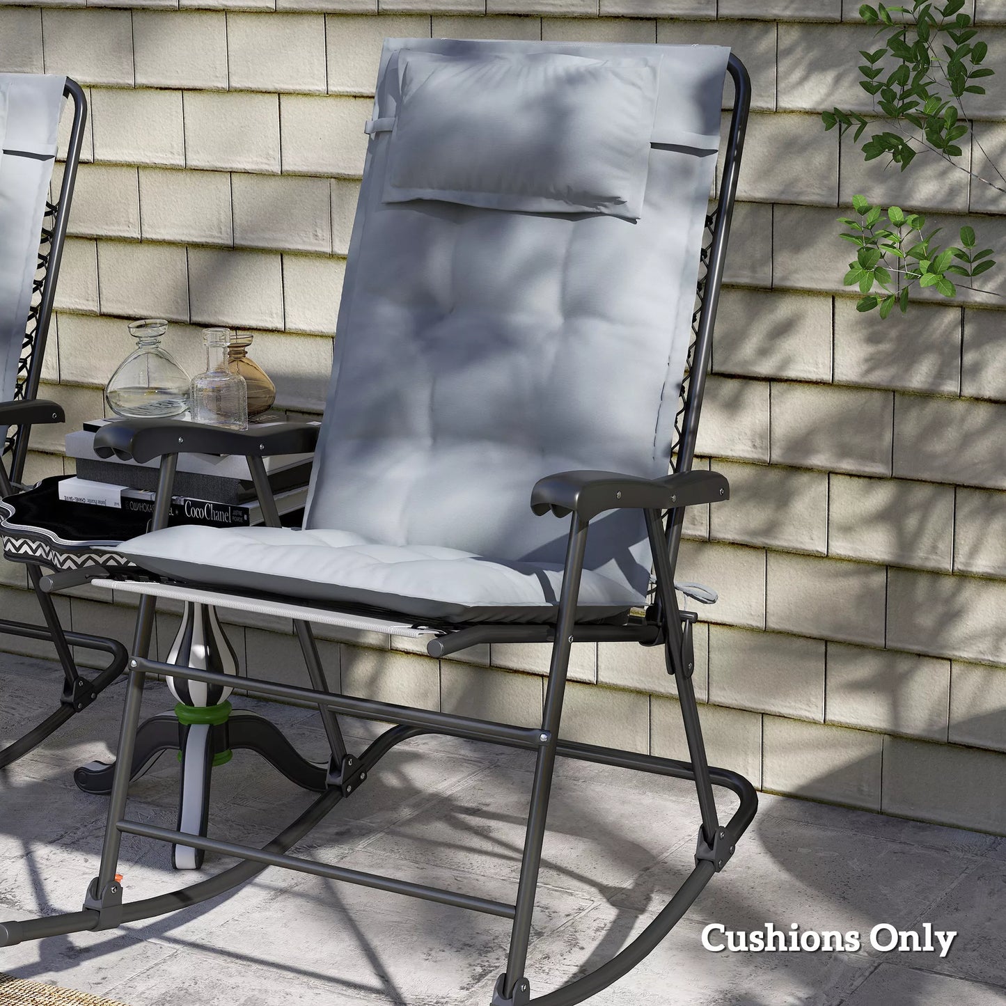 2 vnt. komplektas vandeniui atspari pagalvėlė skirta gultui, čiužinys sodui, paminkštinimas 50x116x5 cm, šviesiai pilkas