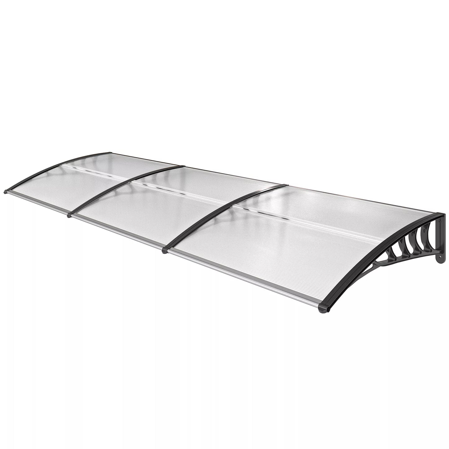 Stogelis, apsauga nuo saulės ir lietaus, su sieniniu laikikliu, 295x90 cm, baltas