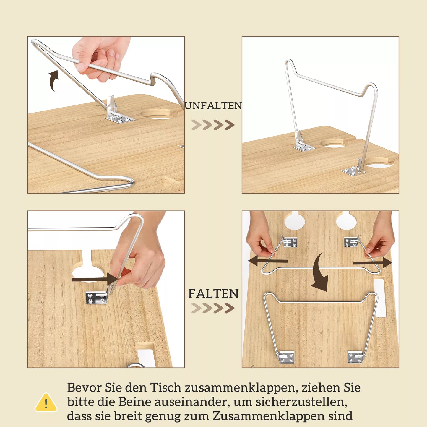 Iškylų krepšys iš gluosnio medienos, iškylų lagaminas 4 asmenims su iškylų užklotu, stalo įrankių rinkiniu, butelių atidarytuvu, šviesiai rudos spalvos