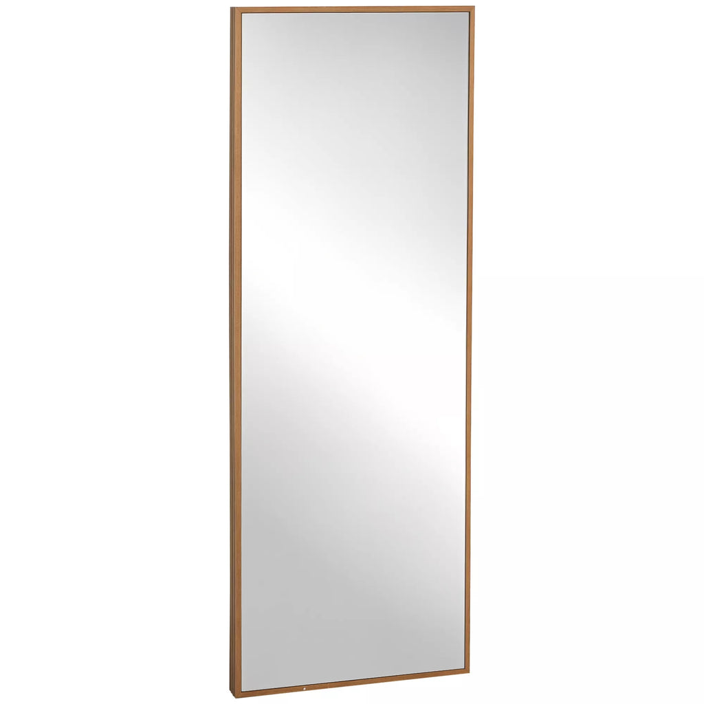 Sieninis veidrodis mediniu rėmu 45 x 125 cm, natūralios spalvos