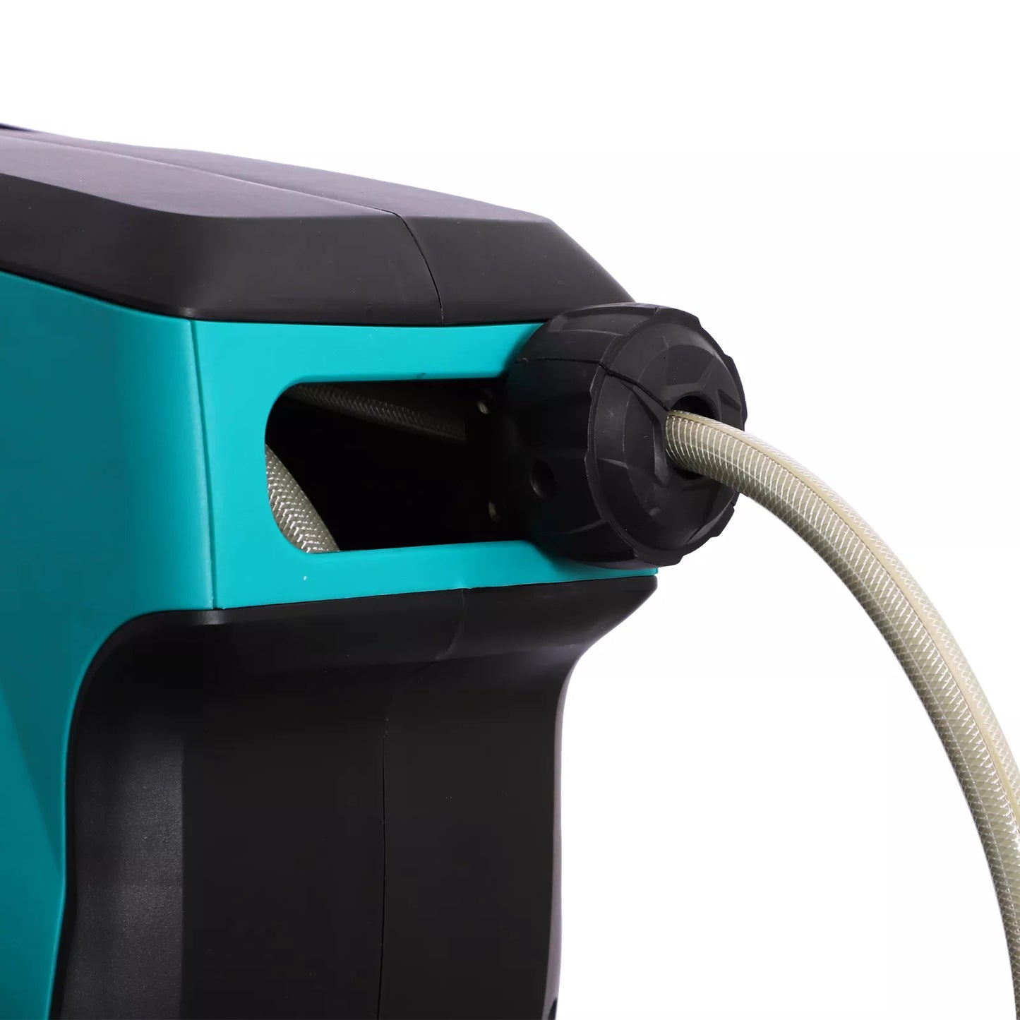 Sieninis žarnų laikiklis, ritininis, 180° pasukamas su daugiafunkce galvute, apsauga nuo šalčio -5–45 °C, plastikas, žalias + juodas, 15 m