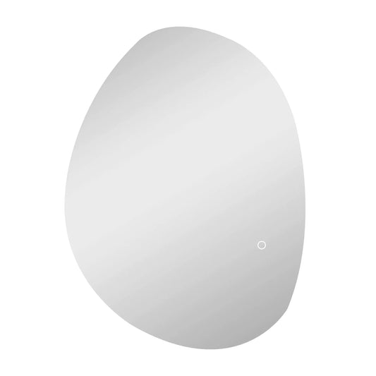 70 x 50 cm Asimetriškas vonios veidrodis su LED apšvietimu, "Smart Touch" jungikliu, apsaugos nuo rasojimo funkcija, sidabrinis