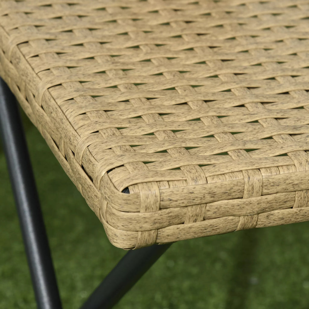 Polyrattan balkono stalas, sulankstomas, plieninis rėmas, lengvai prižiūrimas, 40x40x40 cm, natūralus
